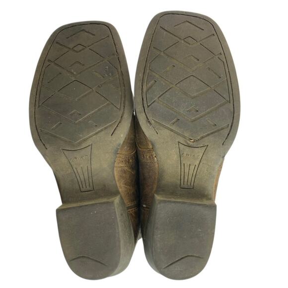 Ariat Heritage Roughstock Women's Brown Black Leather Western Cowboy Boots Sz 6 - Picture 4 of 6